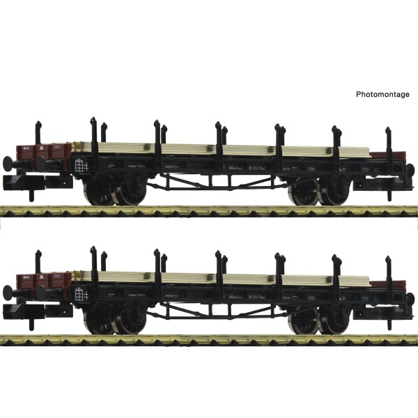 2 piece set: Rail transport wagons, DRB