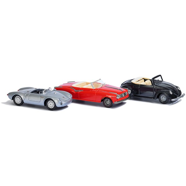 Cabriolets des années cinquante, set de 3 modeles