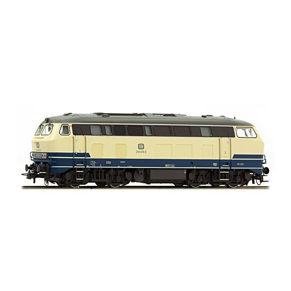 Locomotive diesel, H0, BR 215-023, bleu océan-beige, époque IV, état modèle