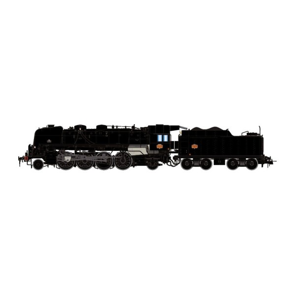 SNCF, 141 R 484 dépot Hausbergen,  3rd headlamp and coal tender, black