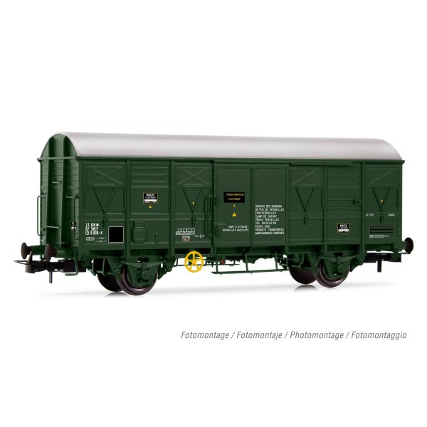 SNCF, 2-axle covered military wagon G4, olive green, period IV-V