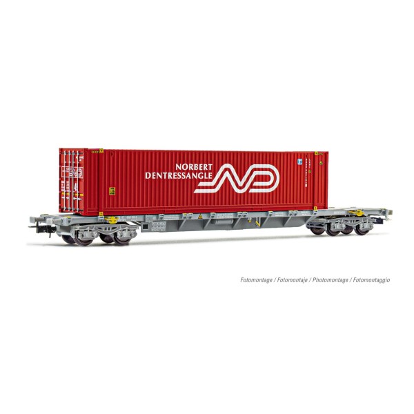 SNCF, 4-axle container wagon Sgss 45   container Norbert Dentressangle