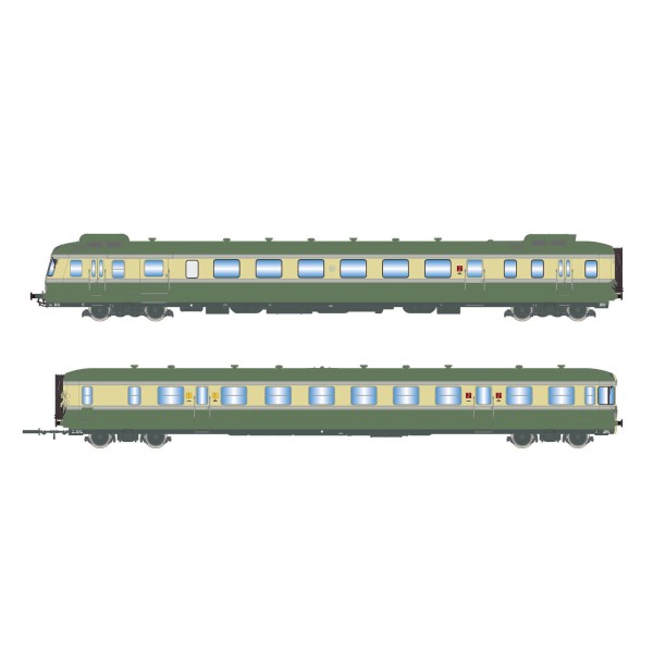 SNCF, diesel railcar RGP II X 2719 ,  smoke shields, new logo, ep. IV
