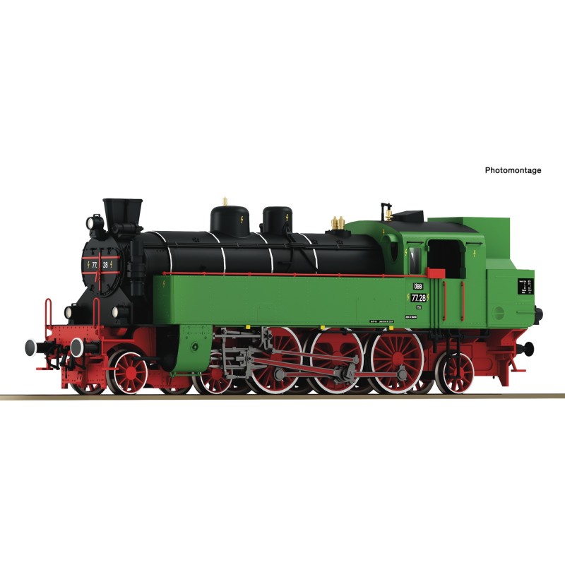 Locomotive à vapeur 7728 verte Snd