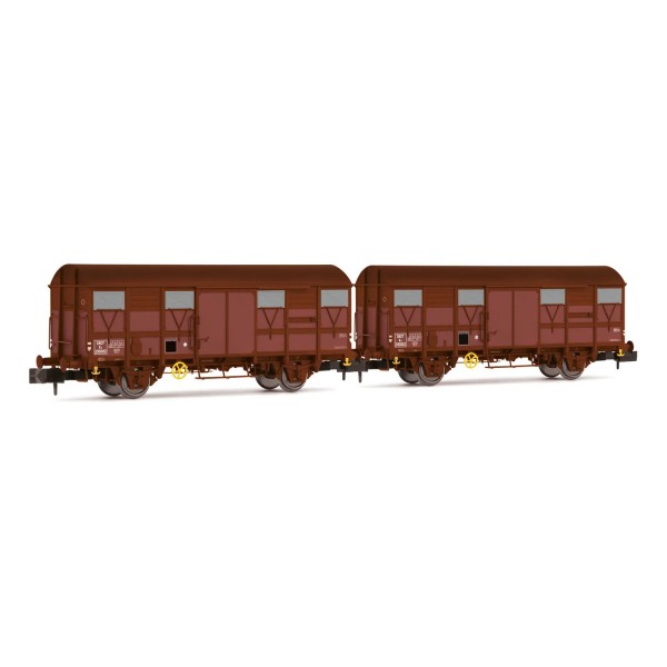 SNCF, 2-unit pack 2-axle covered wagons type Kv (Permaplex walls), ep.