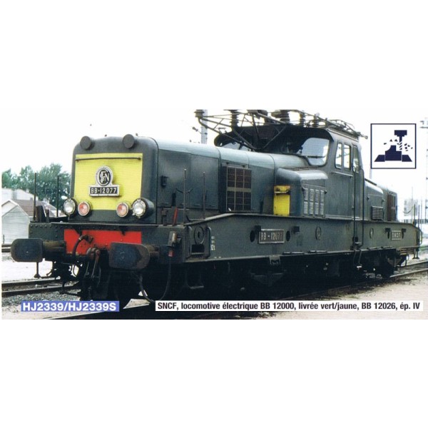 SNCF, electric locomotive BB 12026 in green/yellow livery, period IV, 
