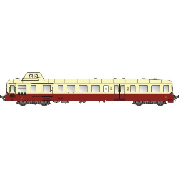 H0 Autorail diesel X3800, rouge / crème, 2e classe, Bordeaux de la SNCF